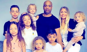 Tess Giddings with (l to r) Amiah, Jacob, Savannah, Hezekiah, Nevaeh (front), Chris, Zion and Levi.