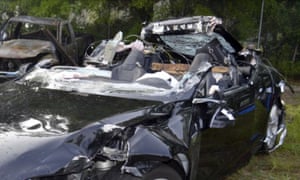 The Tesla Model S in which Joshua Brown was killed while the Autopilot system was engaged.