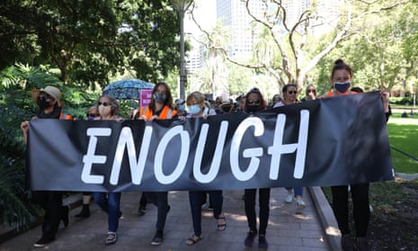 Protesters at a March 4 Justice rally in Sydney on Monday