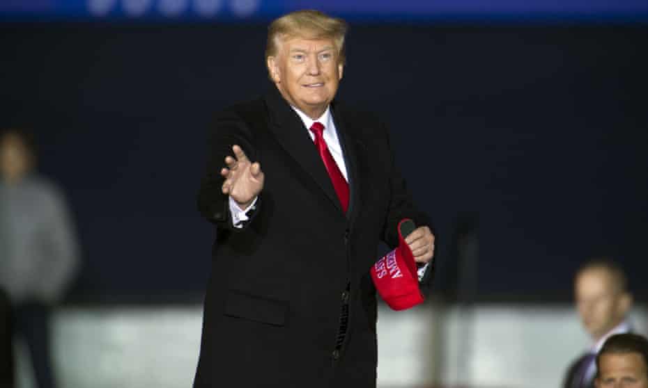 Donald Trump at a rally in Conroe, Texas on 29 January 2022.
