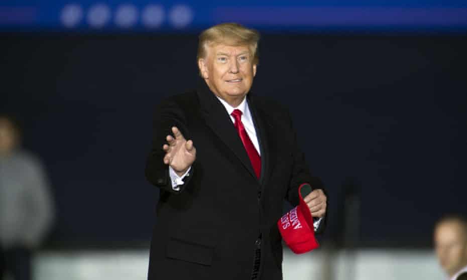 Donald Trump at a rally in Conroe, Texas, at the weekend. Trump said on Tuesday Mike Pence should be investigated by the Capitol attack committee.