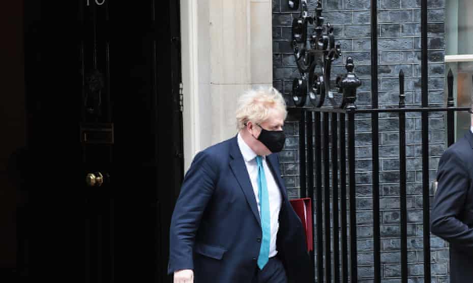 Boris Johnson Leaves number 10 Downing Street on his way to Prime Minister’s Questions.