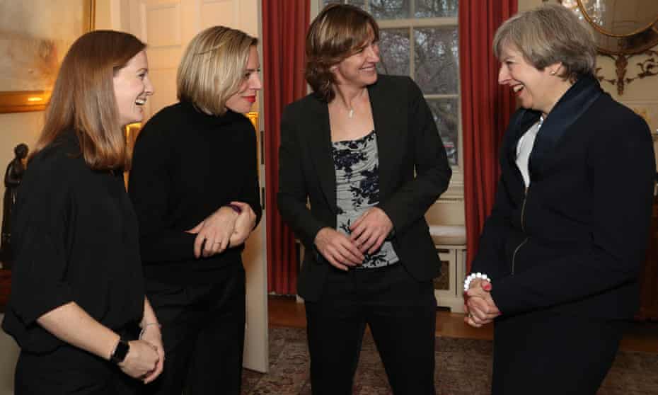 International Women’s Day<br>Prime Minister Theresa May greets (centre right to left) Katherine Grainger, Kate Richardson-Walsh, and Helen Richardson-Walsh during an International Women’s Day reception at 10 Downing Street in London. PRESS ASSOCIATION Photo. Picture date: Wednesday March 8, 2017. See PA story POLITICS Women. Photo credit should read: Jonathan Brady/PA Wire