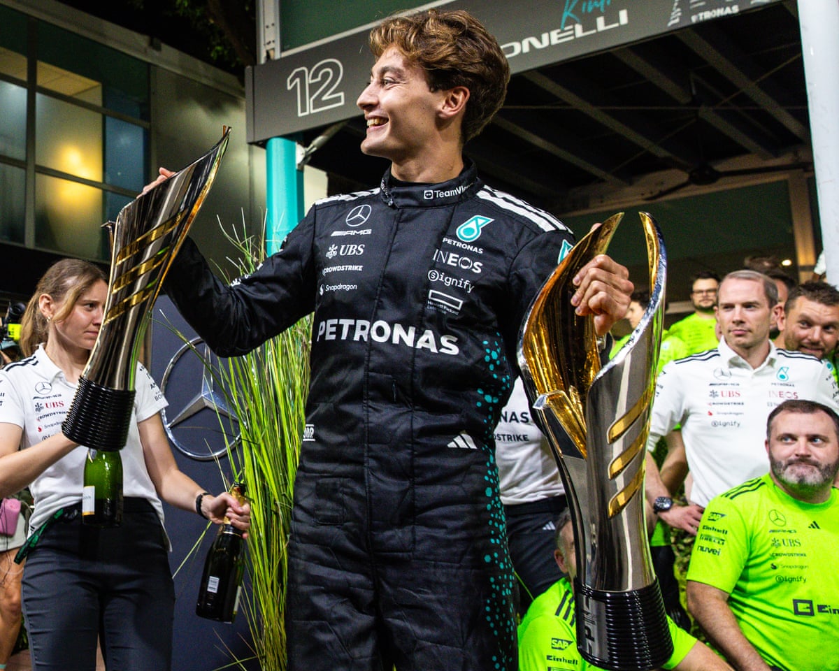 George Russell stays at Mercedes next season but door not shut on pursuit of Verstappen | Formula One 2025 | The Guardian