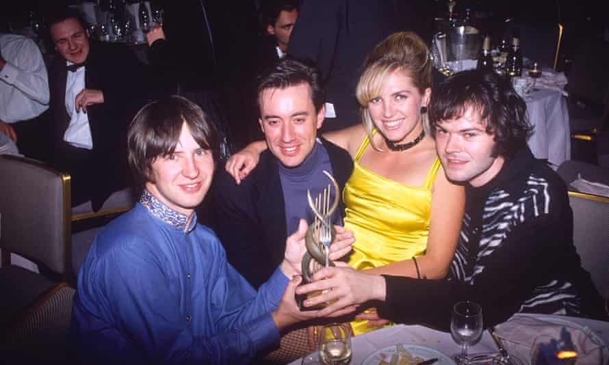 Saint Etienne their Mercury prize award at the Savoy hotel, London, in 1992.