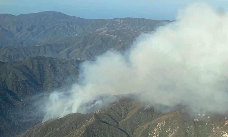 Smoke rises from the Willow fire near Big Sur, California, on Sunday.