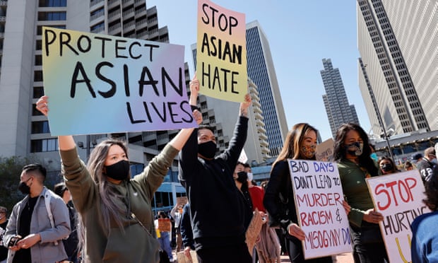 A youth-led AAPI and supporters rally in San Francisco on 26 March 2021.