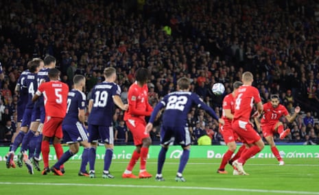 Switzerland's Ricardo Rodriguez opens the scoring with a fine free-kick.