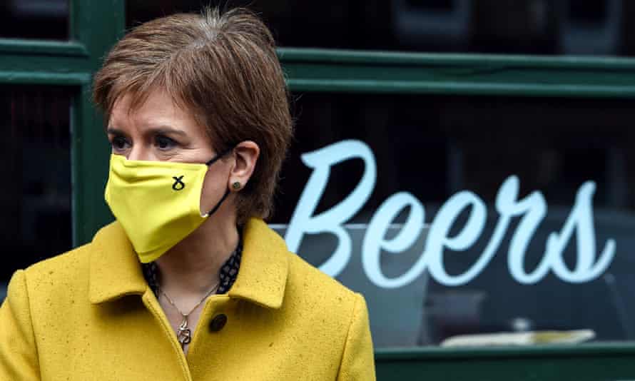 Nicola Sturgeon campaigns for the Scottish parliament elections in her Glasgow Southside constituency