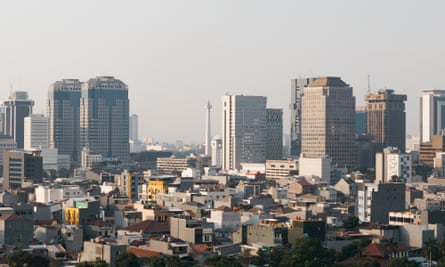 The view of Central Jakarta from Cosmo Park