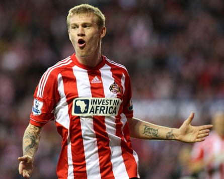 Sunderland’s James McClean celebrates after scoring against Morecombe during a Capital One Cup match in August 2012