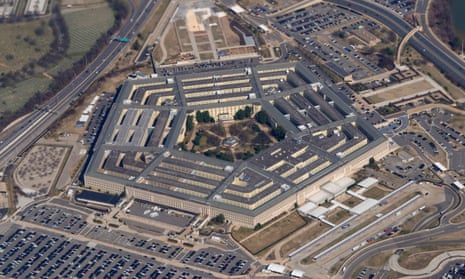 The Pentagon as seen from Air Force One as it flies over Washington, March 2022
