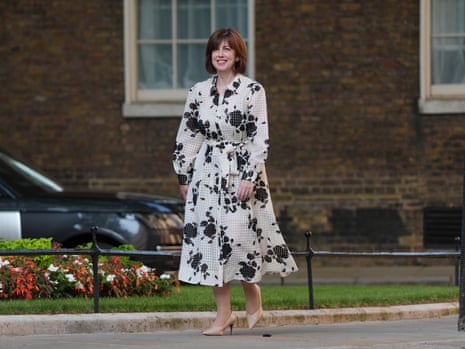 Lucy Powell arrives in Downing Street, London.