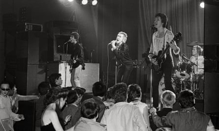 ‘The audience was 10 bloody hippies and us lot, Steve Strange pogoing at the front’ … Sex Pistols performing in Caerphilly.