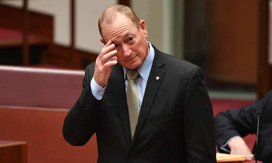Katter’s Australian Party Senator Fraser Anning puts forward a motion for a plebiscite on who comes into Australia as a migrant, in the Senate chamber at Parliament House in Canberra,  August 16, 2018.