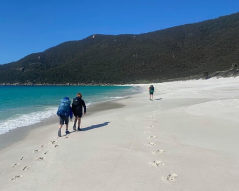 Megan Holbeck and her family hike Wilsons Promontory national park