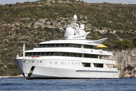 Mallya’s 311ft ‘Indian Empress’ yacht, near Hvar island in Croatia.