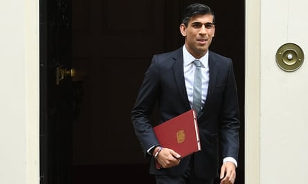 Rishi Sunak leaving No 11 Downing Street with a red folder under his arm