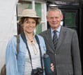 Actors Sigourney Weaver and Martin Clunes, in Doc Martin TV series in 2015