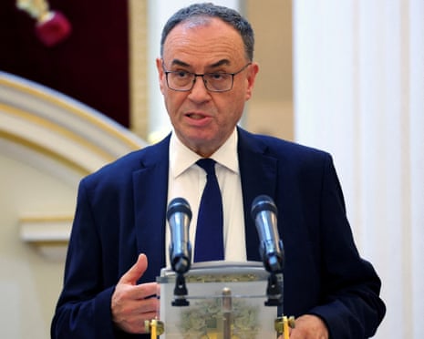Andrew Bailey speaking at Mansion House in London