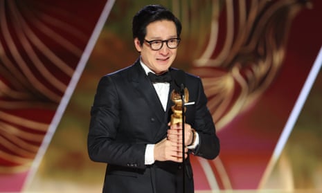 Everything Everything All At Once star Ke Huy Quan wins the Golden Globe for best supporting actor.