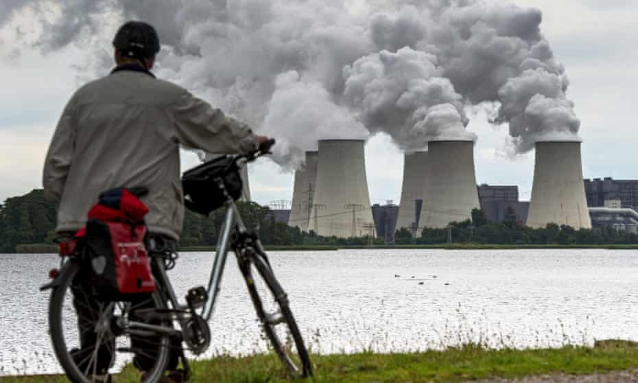Water steam rises from the cooling towers of a brown coal power station in Germany. Such plants with a capacity of 2.7GW will be mothballed.