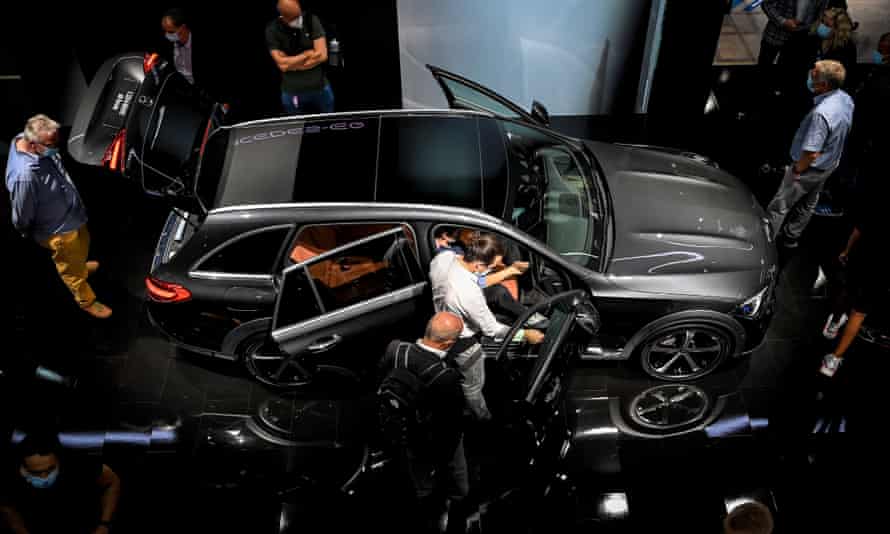 Mercedes-Benz EQ limousine on display at the Munich Motor Show.