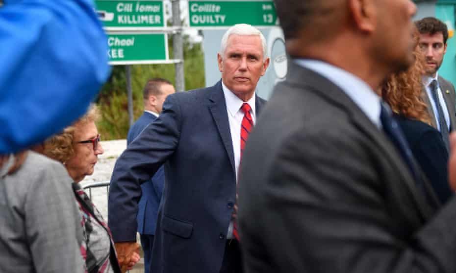 Vice-President Mike Pence arrives in Doonbeg to dine with relatives at a seafood restaurant.