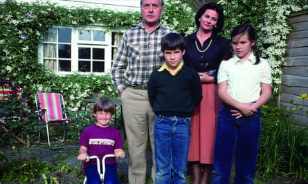 Buxton (centre) with his parents and siblings, circa 1981.