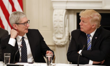 Apple CEO Tim Cook talks to Donald Trump. ‘
