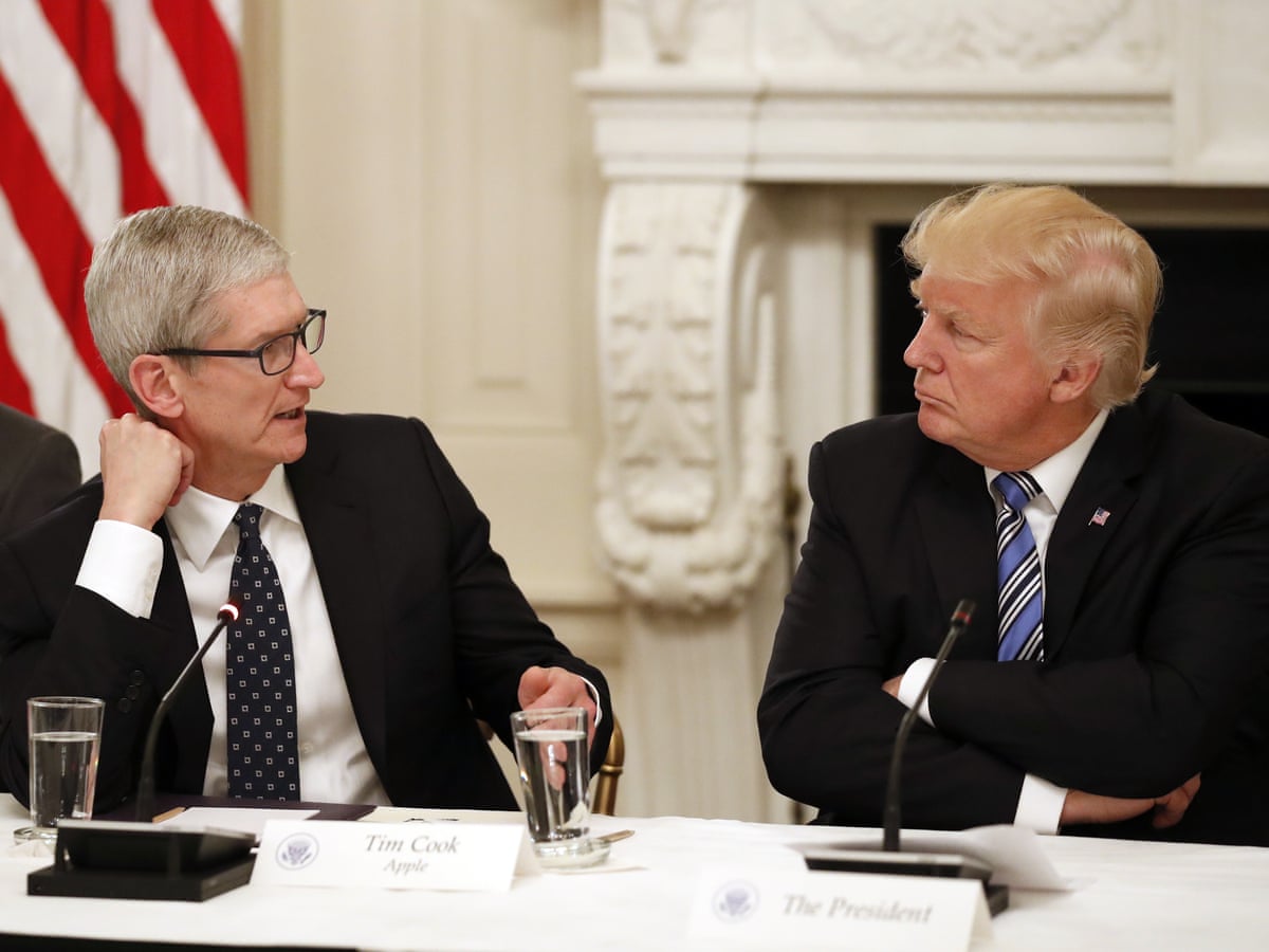 Trump says he has a 'little problem' with Tim Cook over Apple's India production | Apple | The Guardian