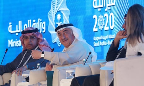 Ammar Al Khudairy (centre) at the 2020 Budget Forum in Riyadh, Saudi Arabia.