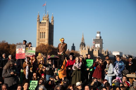 XR activists blocked five bridges in London last November
