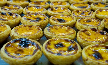 A tray of pastel de nata at Lord Stow’s Bakery