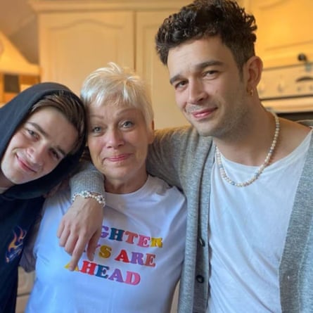 Denise Welch with her sons, Louis (left) and Matty.