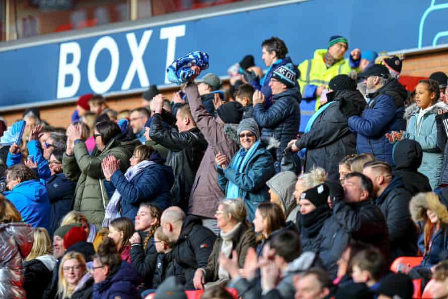 Women’s FA Cup photo essay – road to Wembley, fourth round: Nottingham Forest v Manchester City | Women's FA Cup 11 The crowd just after Manchester City scored their first goal.