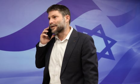 Israel’s finance minister and leader of the Religious Zionist party Bezalel Smotrich.