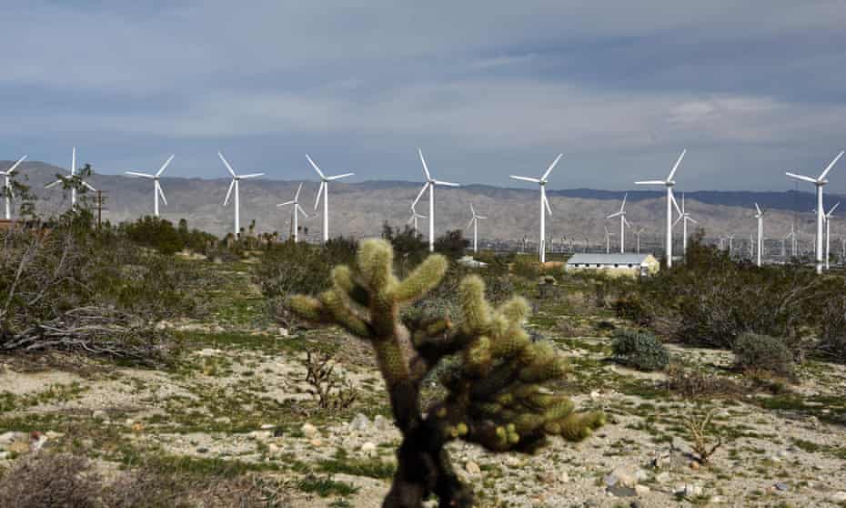Wind turbines near Rancho Mirage in southern California. State senator Kevin de Leon called the bill ‘a victory for clean air’.