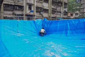 Work on creating one of the ponds. Mumbai is one of the worst-affected Indian cities in relation to Covid-19.