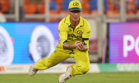 Australia's Adam Zampa takes the catch to dismiss England's David Willey, off the bowling of Josh Hazlewood.