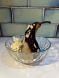 Flaked almonds: Alain Benech’s poire belle helene.