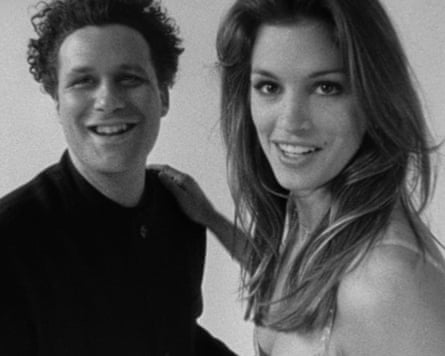 Woman and man in black and white photo