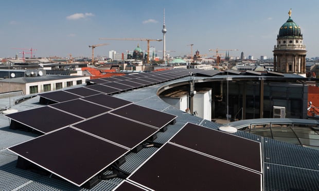 Solar panels on Berlin rooftops. ‘Germany must work hard to maintain our lead on energy transition.’