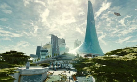 Starfield cityscape screenshot