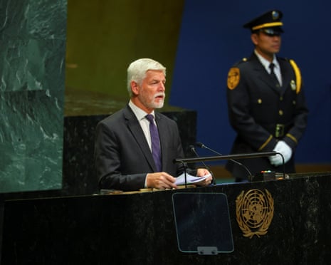 Czech Republic's president Petr Pavel addresses the 81st United Nations General Assembly in New York.