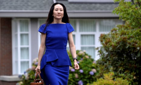 Meng Wanzhou leaves her home to attend a court hearing in Vancouver on 16 August. 