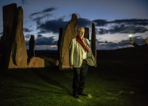 Jeremy Corbyn Leader of the Labour Party visits the Callanish Stones