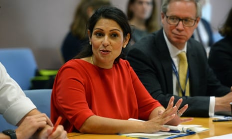 Priti Patel during a visit to the Port of Dover last month.
