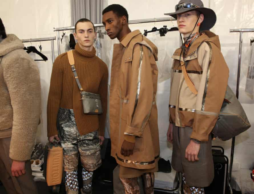 Models backstage at the Louis Vuitton show, Paris.