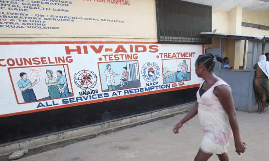 HIV posters at a hospital in Liberia